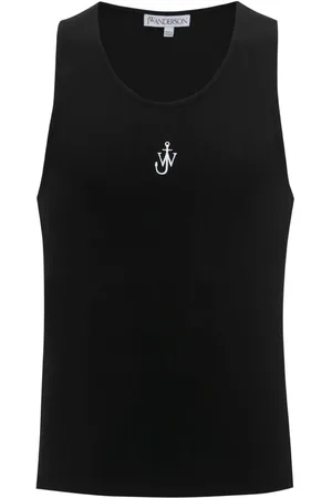 J.W.Anderson Logo-embroidered ribbed-knit tank top