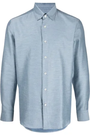 BRIONI Long-sleeve cotton-cashmere shirt