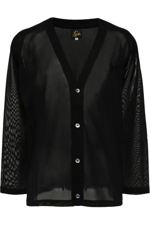 Pins & Needles Logo-embroidered sheer cardigan