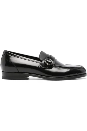 TAGLIATORE Buckled leather loafers