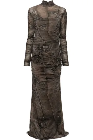 BLUMARINE Graphic-print ruched dress