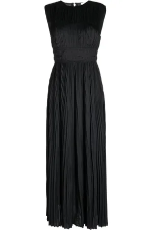 ULLA JOHNSON Delia plissé satin gown dress