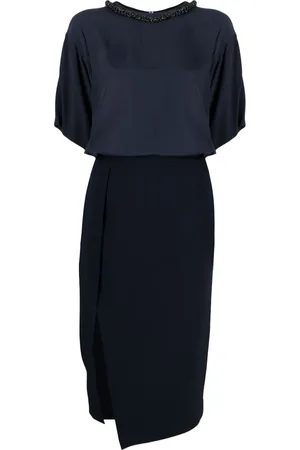 Nº21 Crystal-embellished panelled midi dress
