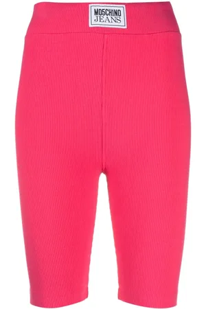 Moschino Logo-patch fine-ribbed shorts