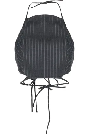 Ganni Pinstriped crop top