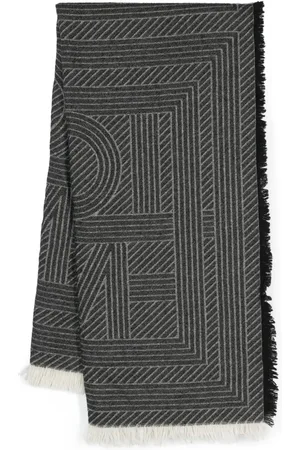 Totême Monogram-jacquard striped fringed scarf