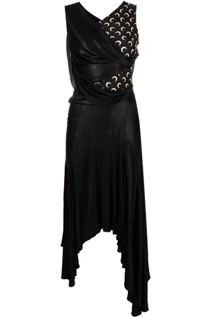 Marine Serre Crescent Moon-print asymmetric dress