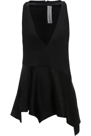 J.W.Anderson Ruffle-hem satin sleeveless top