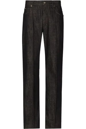 Dolce & Gabbana Logo-appliqué cotton wide-leg jeans
