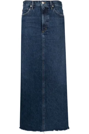 AGOLDE Hilla A-line denim maxi skirt