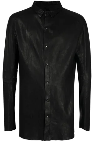ISAAC SELLAM EXPERIENCE Raw-cut edge leather shirt