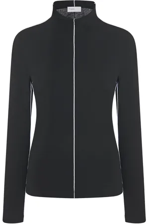 ROSETTA GETTY Piped-trim mock-neck top