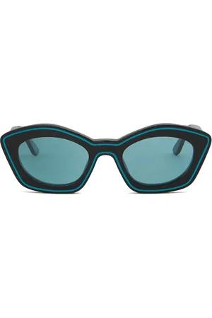 Marni Logo-print oval-frame sunglasses