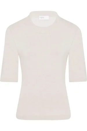 ROSETTA GETTY Crew-neck ribbed-knit top