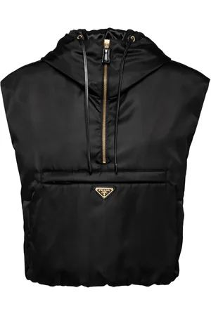 Prada Re-Nylon triangle-logo hooded vest