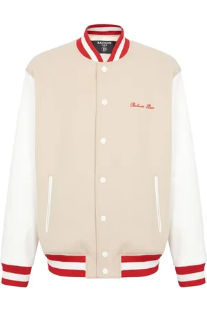 Balmain Signature-embroidered wool varsity jacket