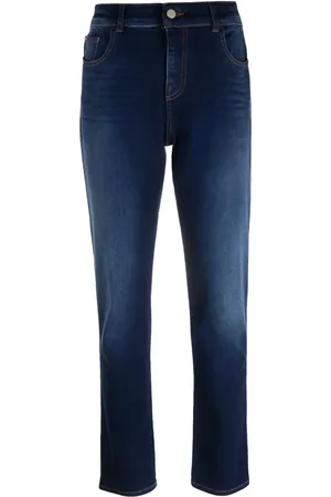 Emporio Armani Logo-embroidered slim-cut jeans