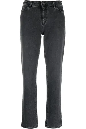 Emporio Armani Logo-embroidered slim-cut jeans