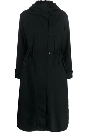 Emporio Armani Hooded single-breasted coat