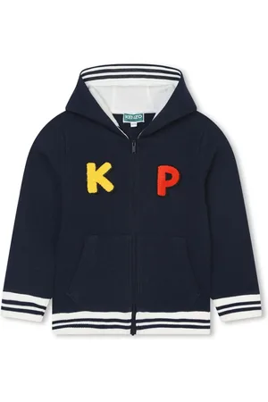Kenzo Patterned intarsia-knit zip-up hoodie