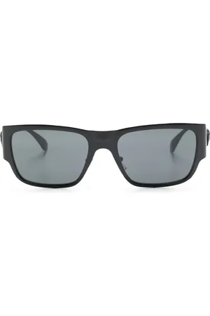VERSACE Matte-effect rectangle-frame sunglasses