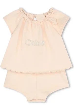 Chloé Logo-embroidered organic short set