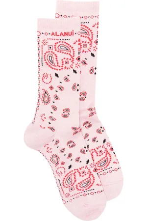 Alanui Bandana logo-embroidered ribbed-knit socks