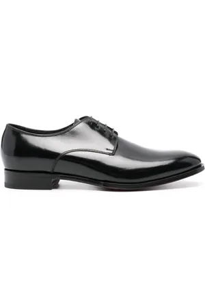 TAGLIATORE Panelled patent leather oxford shoes
