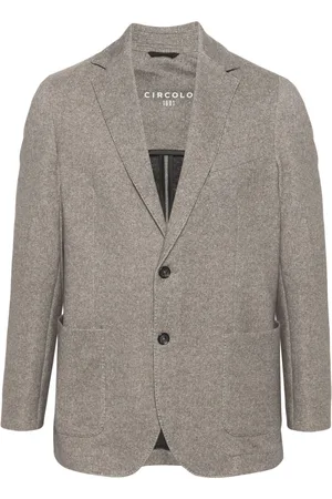 Circolo Herringbone single-breasted blazer