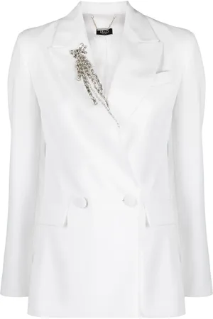 Liu Jo Brooch-detail double-breasted blazer