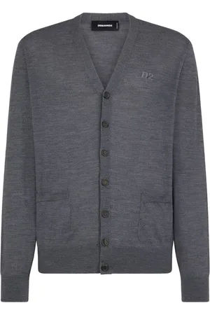 Dsquared2 Logo-embroidered virgin wool cardigan