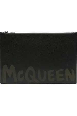 Alexander McQueen Logo-print leather clutch bag