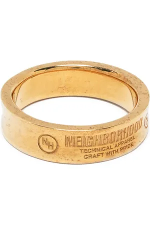 NEIGHBORHOOD Logo-engraved -plated ring