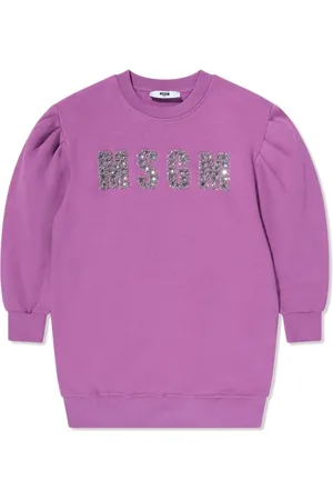 Msgm Crystal-embellished cotton dress
