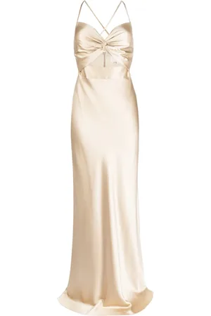Michelle Mason Twisted-bodice silk gown