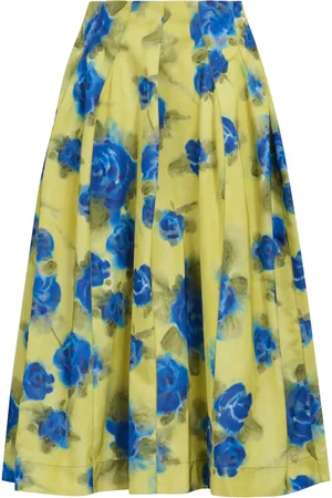 Marni Rose-pattern print midi skirt