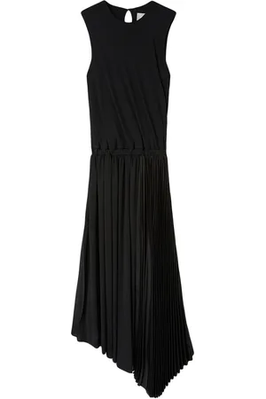 Jil Sander Asymmetric pleated maxi dress