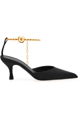 Salvatore Ferragamo 70mm cable-link chain satin-finish pumps