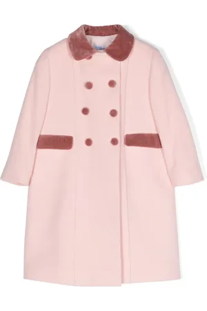 SIOLA Velvet-trim wool coat
