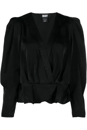 DKNY Pleat-detail satin-finish blouse