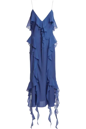 Khaite The Pim ruffle-trim silk midi dress