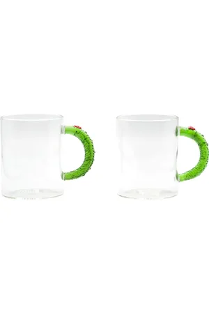 CU I SEEYOU Christmas garland-handle glass mug (set of two)