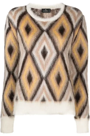 Etro Diamond-jacquard round-neck jumper