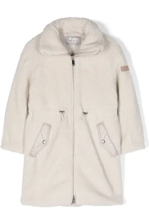 Il gufo Logo-patch faux-shearling coat