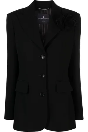 ERMANNO SCERVINO Floral-appliqué single-breasted blazer