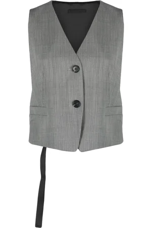 Helmut Lang Herringbone cut-out vest