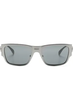 VERSACE Medusa-plaque rectangle-frame sunglasses