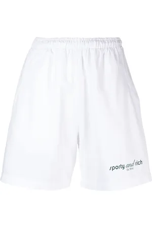 Sporty & Rich Logo-print cotton track shorts