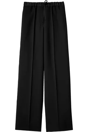 Jil Sander Drawstring wool straight-leg trousers