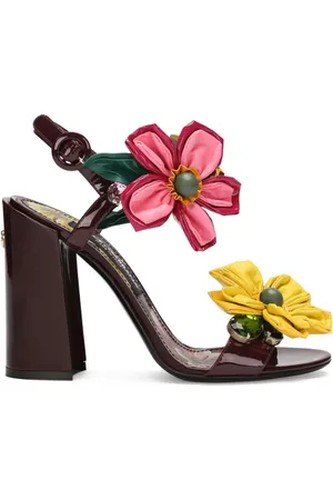 Dolce & Gabbana Floral-appliqu?? ankle-strap sandals